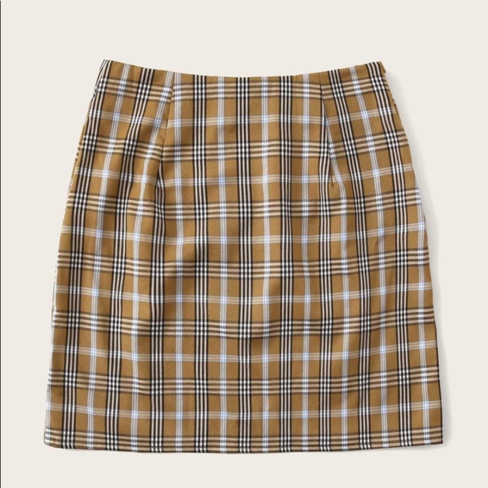 Shein Plaid High Rise Split Hem Mini Skirt